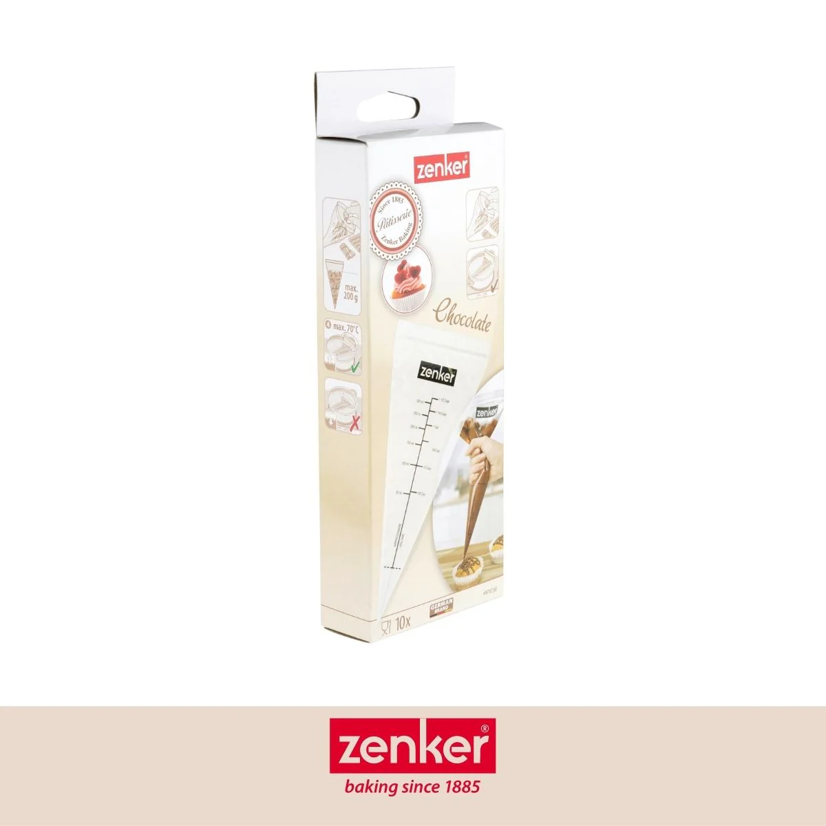 Lot de 10 poches à douille graduées avec zip 30 cm Zenker Smart Pastry - Image 6