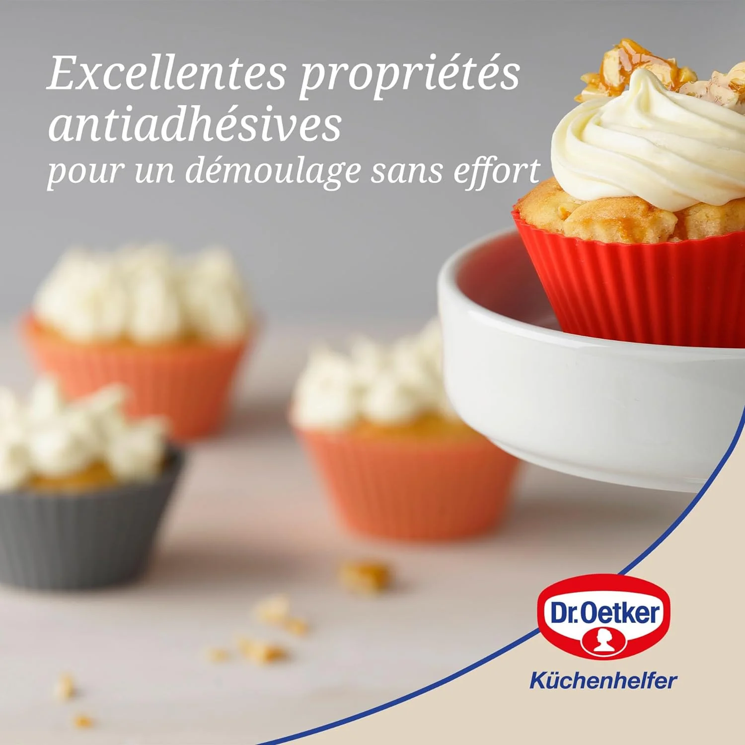 Lot de 12 caissettes muffins en silicone 7 cm Dr. Oetker Flexxibel Love - Image 5
