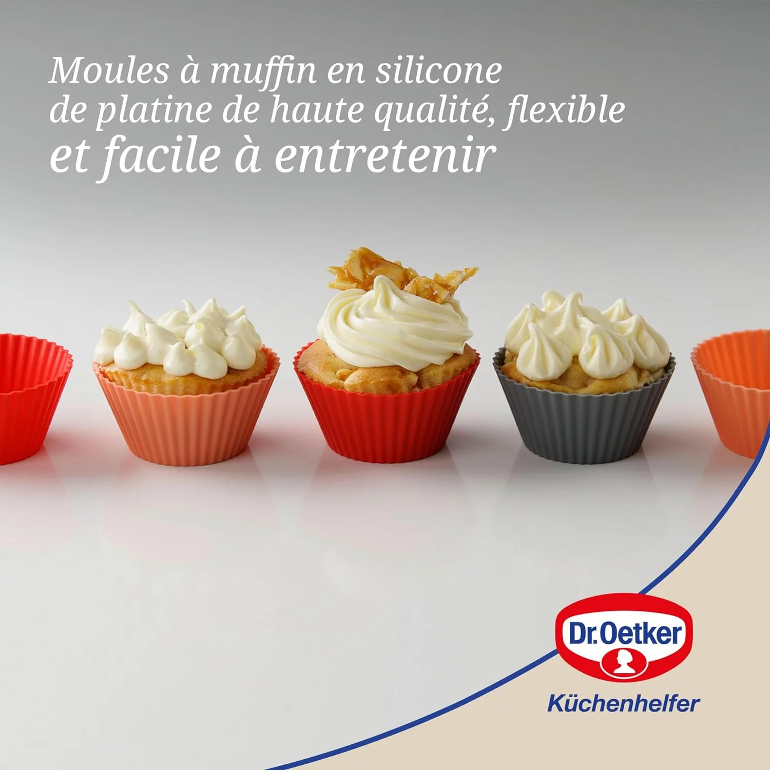 Lot de 12 caissettes muffins en silicone 7 cm Dr. Oetker Flexxibel Love - Image 6