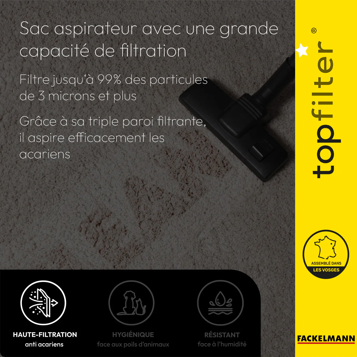 Lot de 4 packs de 4 sacs aspirateur 64329 pour Hoover Freespace EVO TopFilter Premium - Image 3