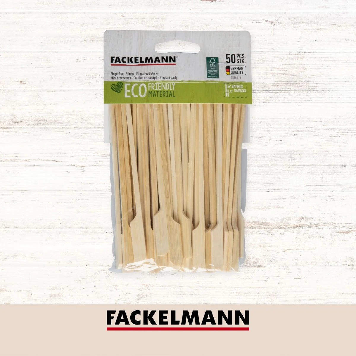 Lot de 50 piques à brochettes 15 cm en bambou FSC Fackelmann Basic - Image 10