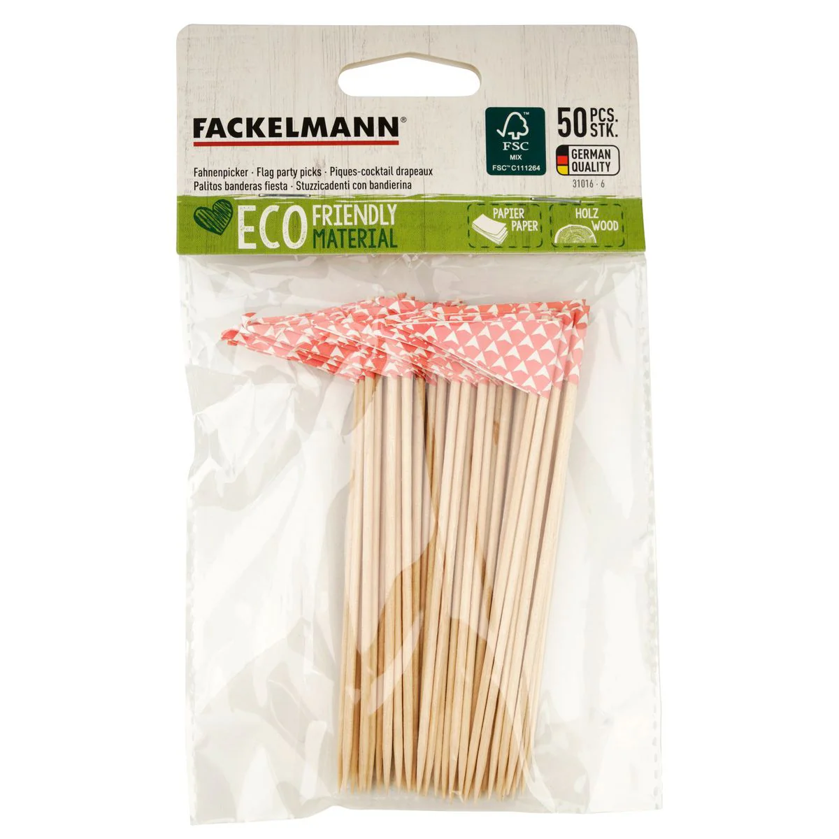 Piques à cocktail en bois 50 pcs Fackelmann Nature - Image 6