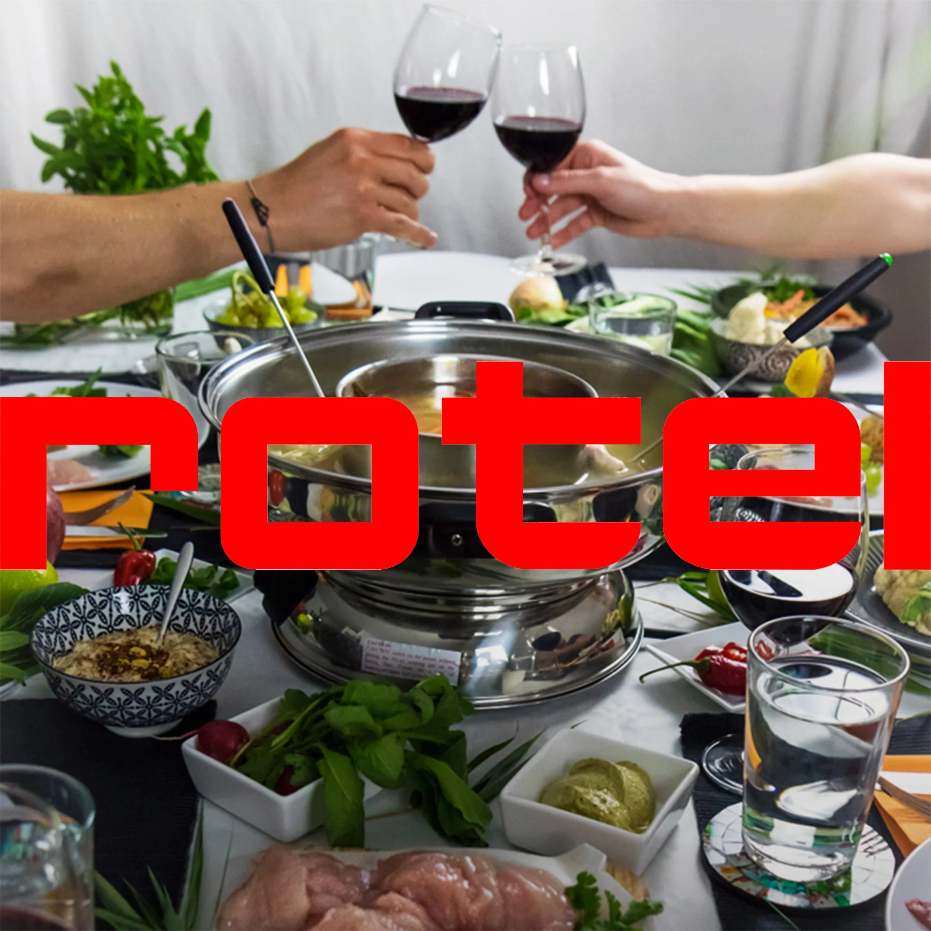 Appareil à fondue chinoise 2 compartiments avec fourchettes et passoires Rotel - Image 7