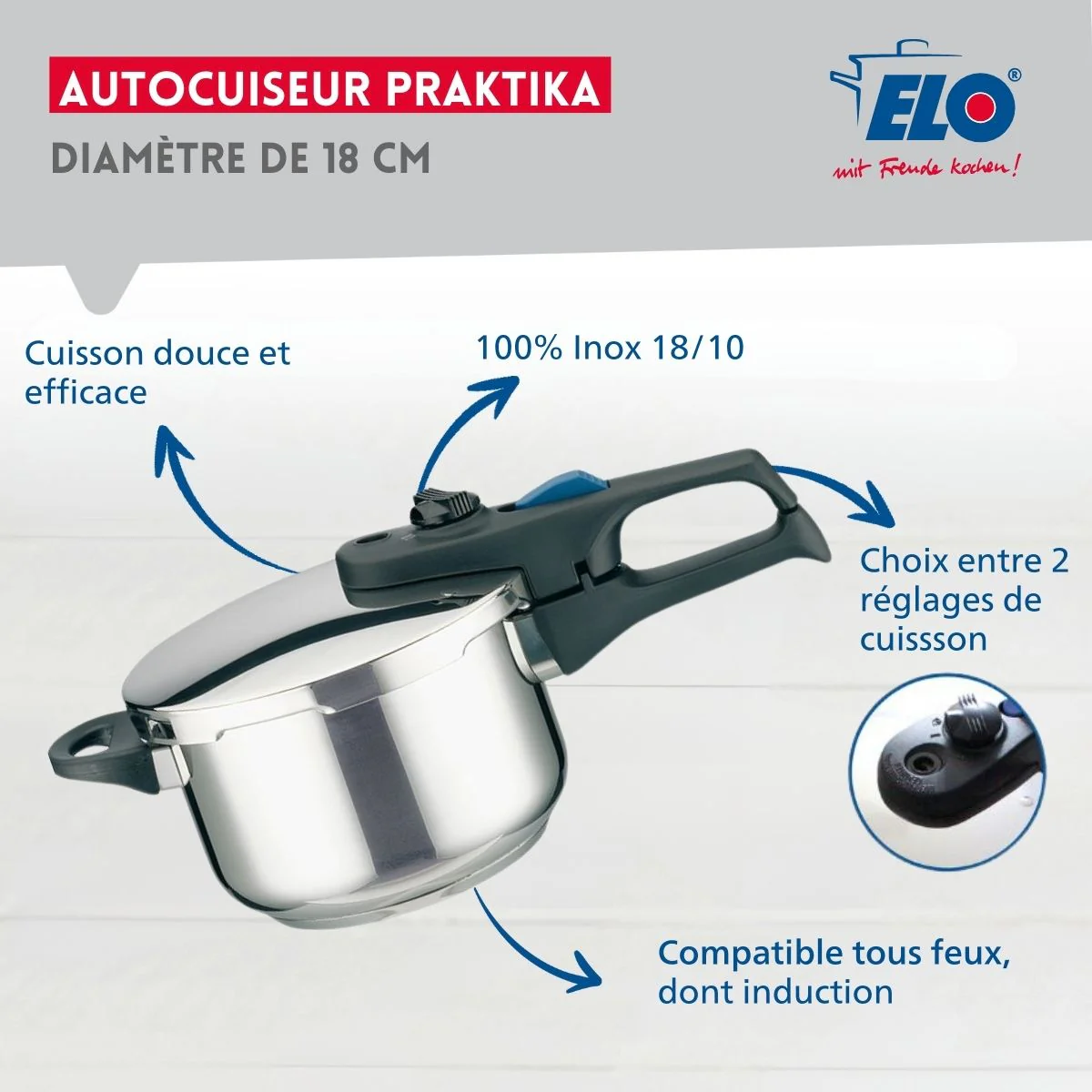 Autocuiseur 18 cm d'une capacité de 2,7 litres Elo Praktika - Image 3