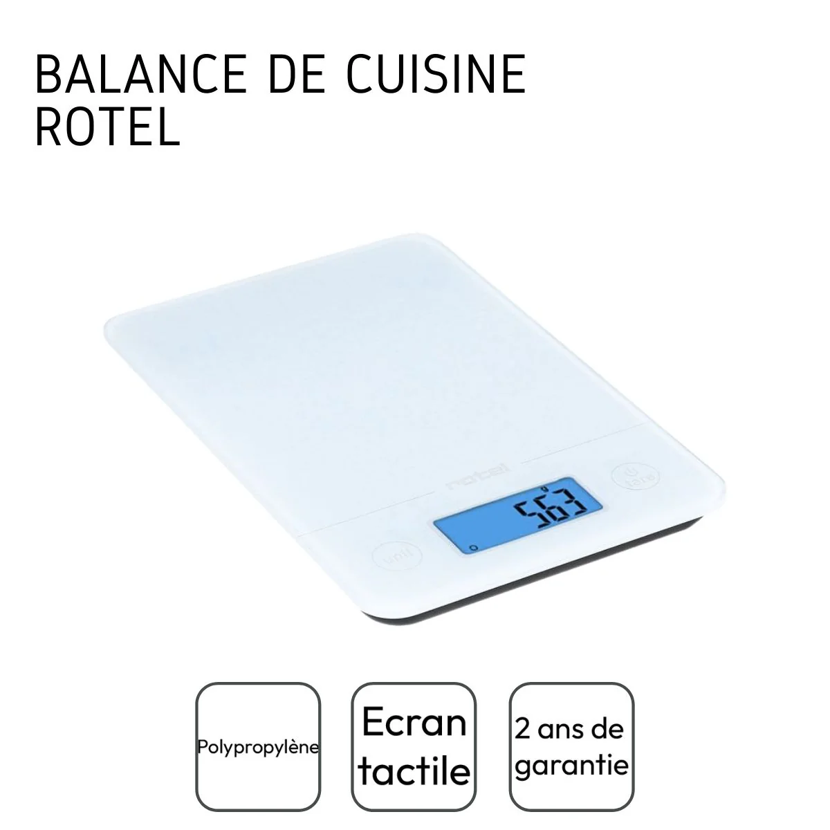Balance de cuisine Blanche électronique écran tactile Rotel - Image 4