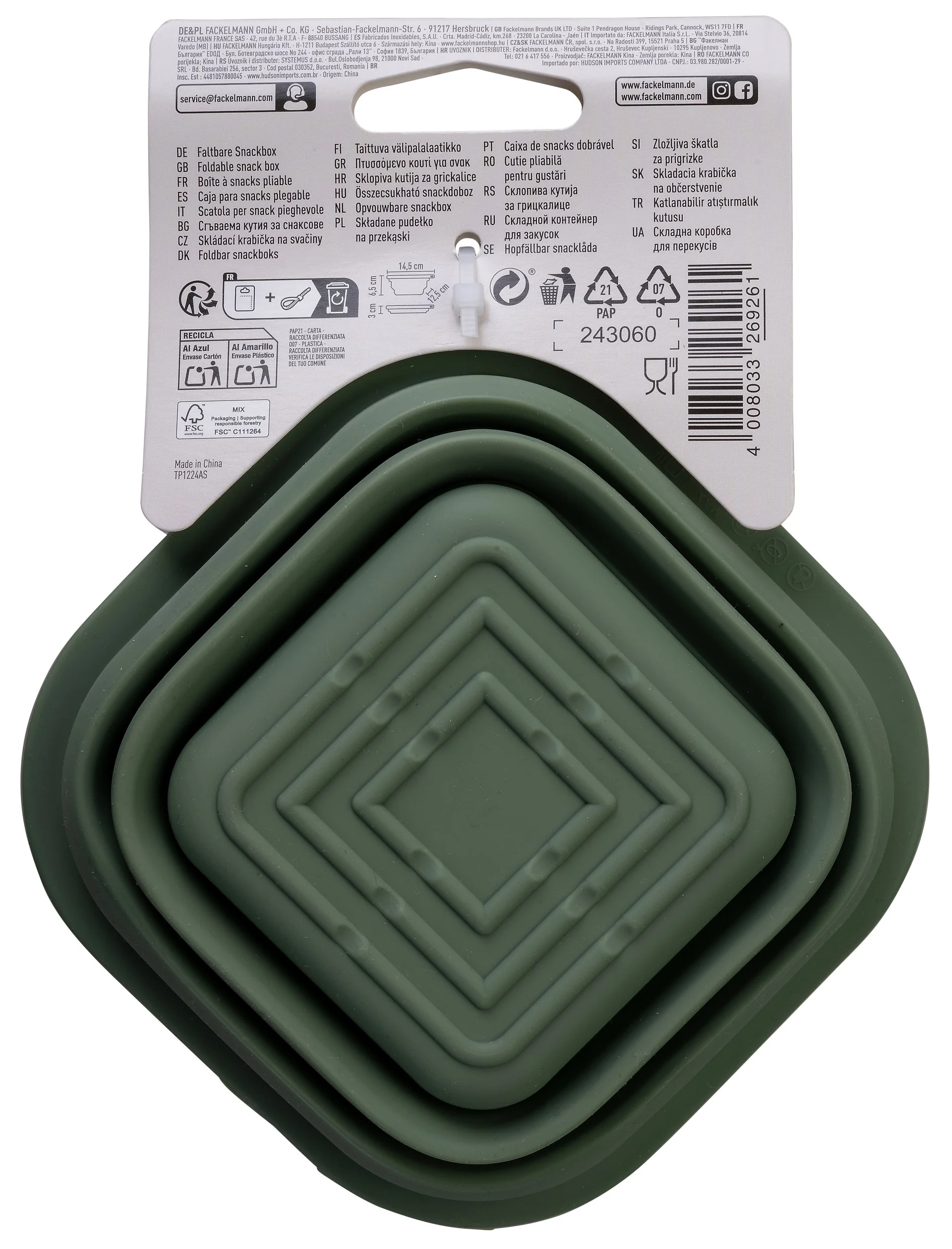Boite à Snacks Pliable en Silicone Vert Fackelmann Storage - Image 10