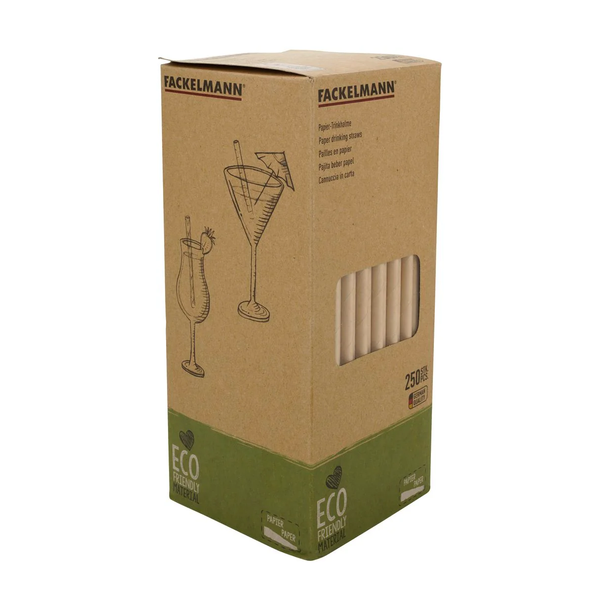 Boite de 250 pailles en papier brun 21 cm Fackelmann Nature - Image 7