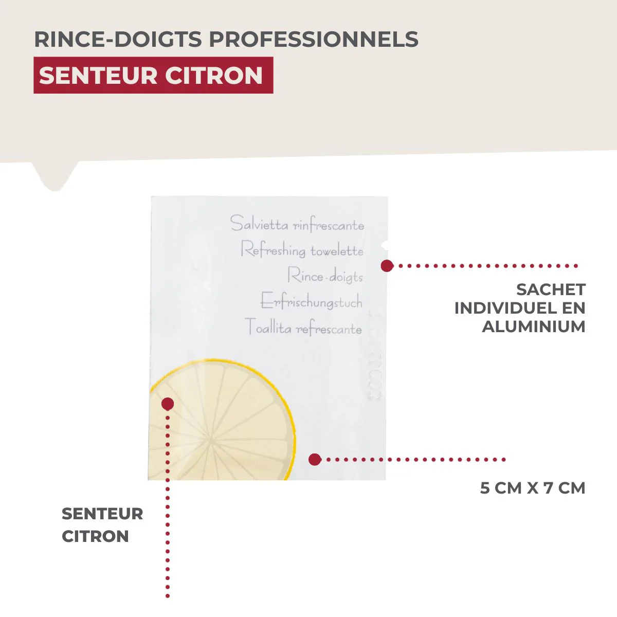 Boîte de 250 rince doigts au citron Fackelmann - Image 3