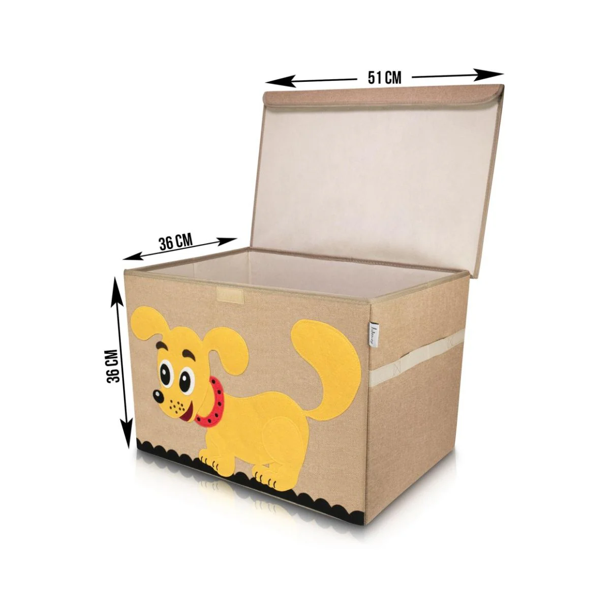 Boîte de rangement en tissu pour enfant grand modèle "chien" avec couvercle Lifeney - Image 3