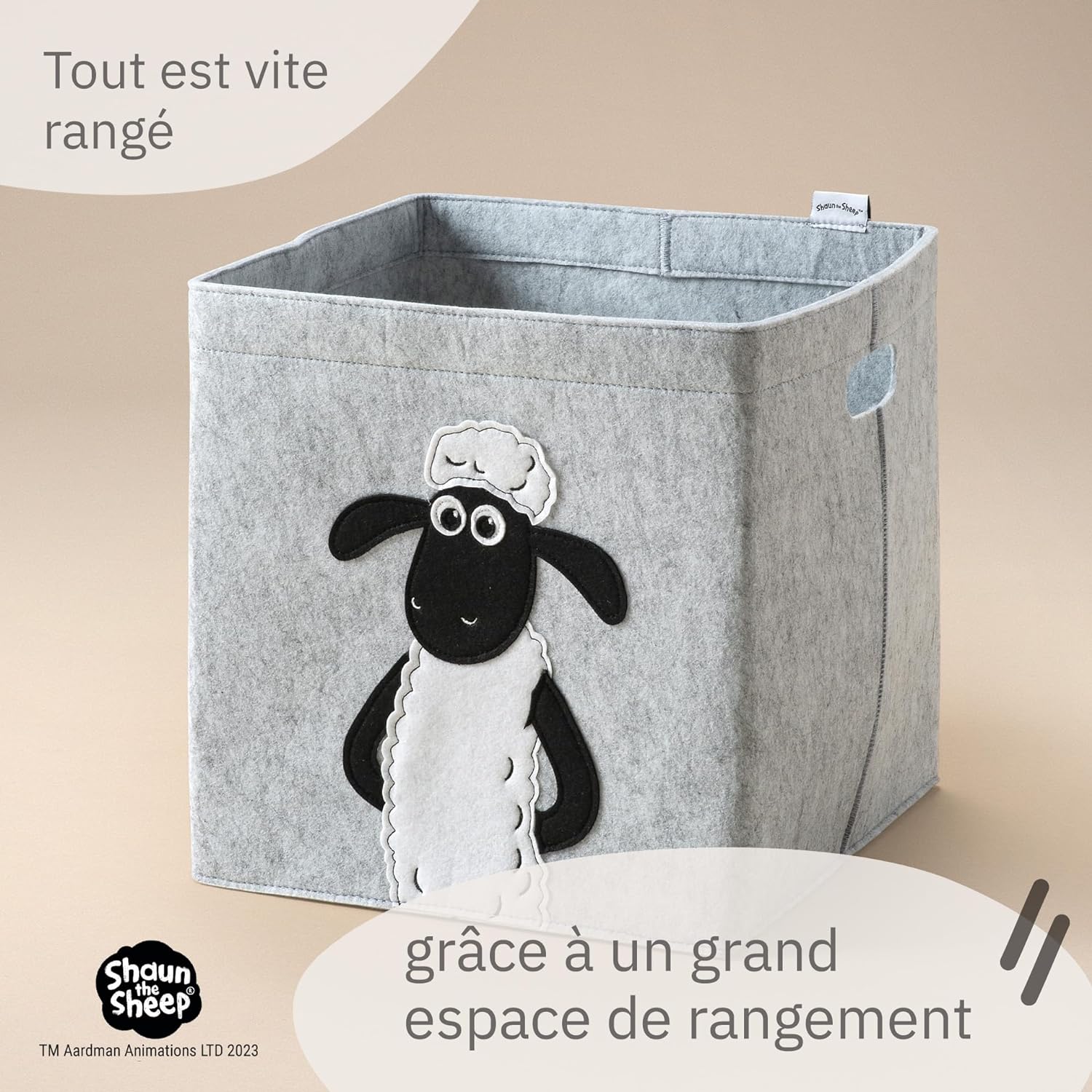 Boîte de rangement en feutre compatible Kallax Lifeney Shaun le mouton - Image 5