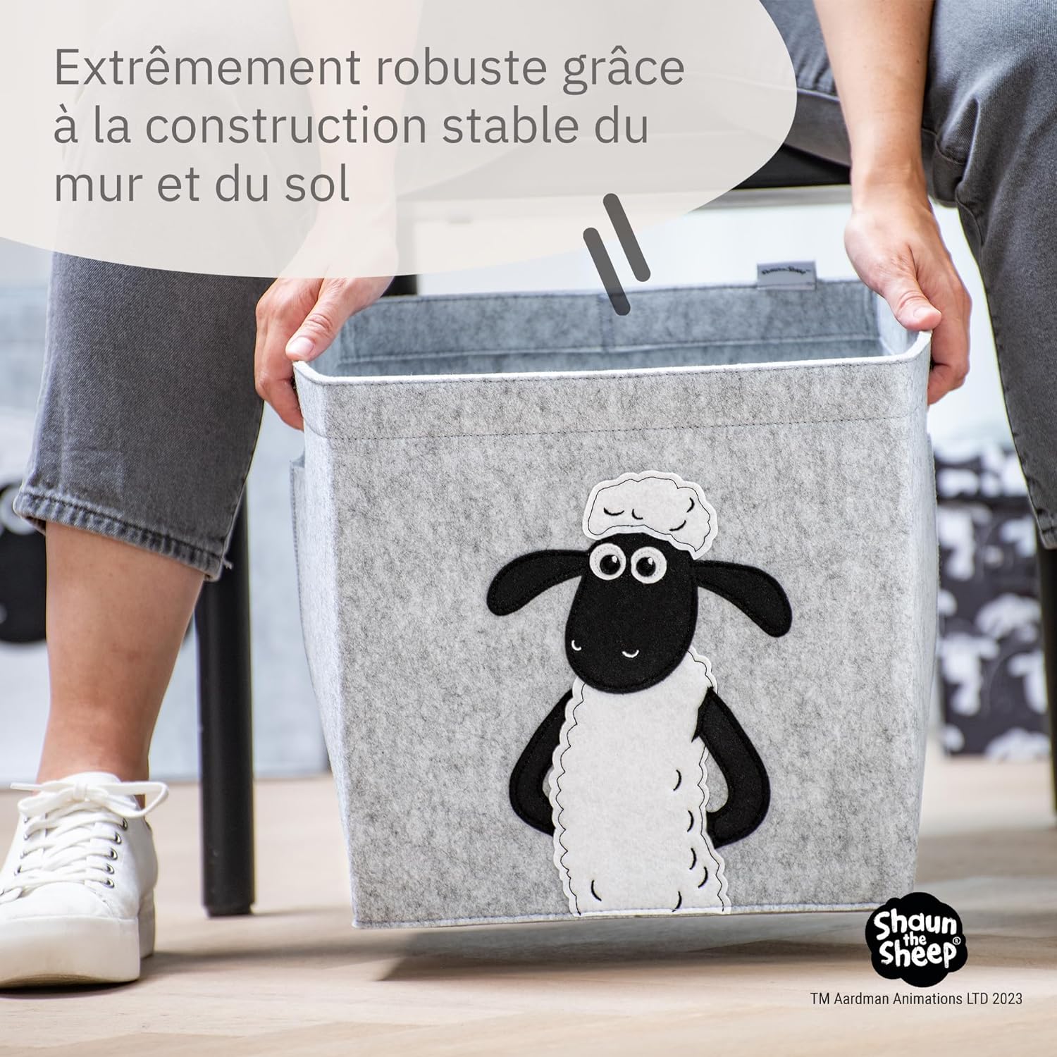 Boîte de rangement en feutre compatible Kallax Lifeney Shaun le mouton - Image 7