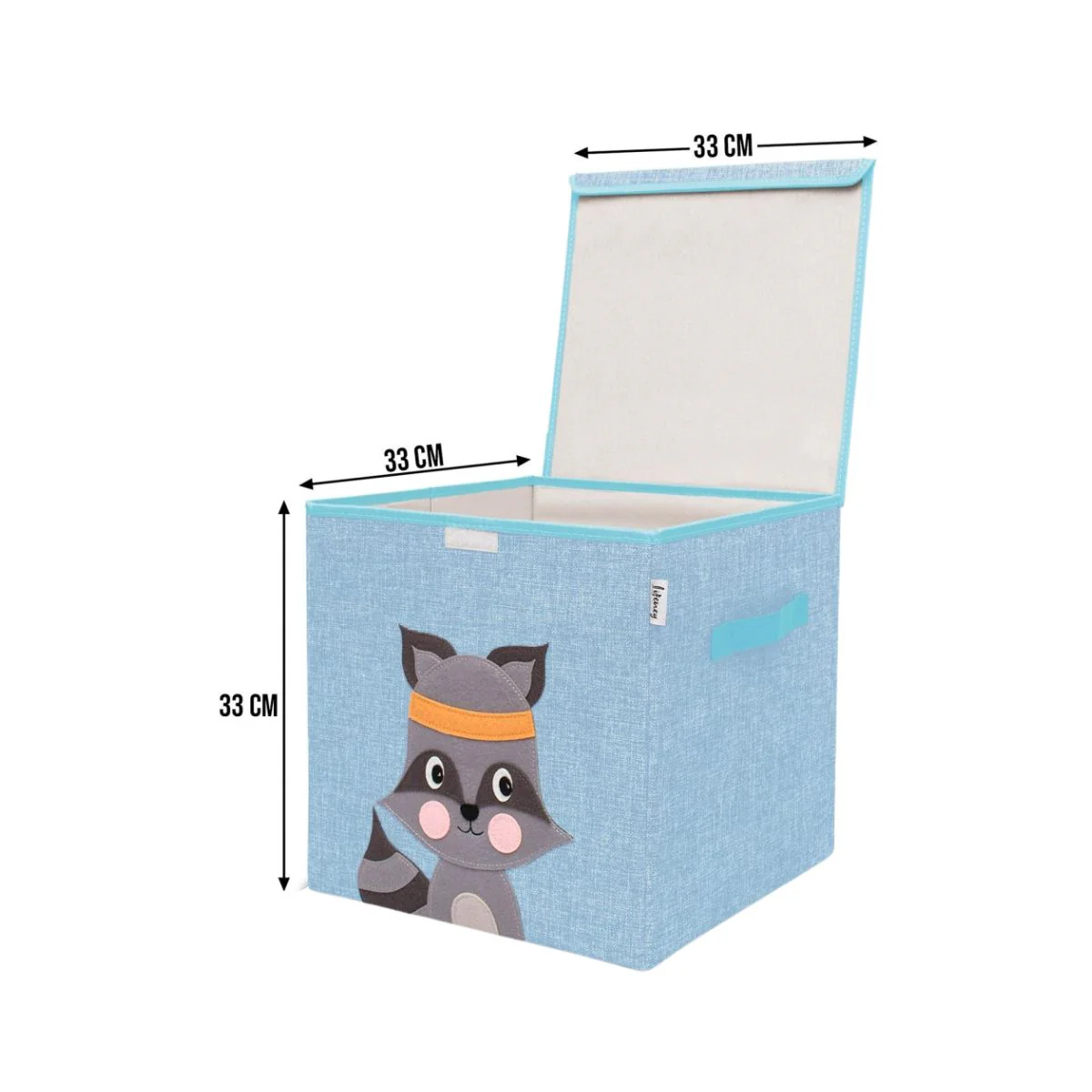 Boîte de rangement en tissu pour enfant "raton laveur" avec couvercle, compatible Ikea Kallax Lifeney - Image 3