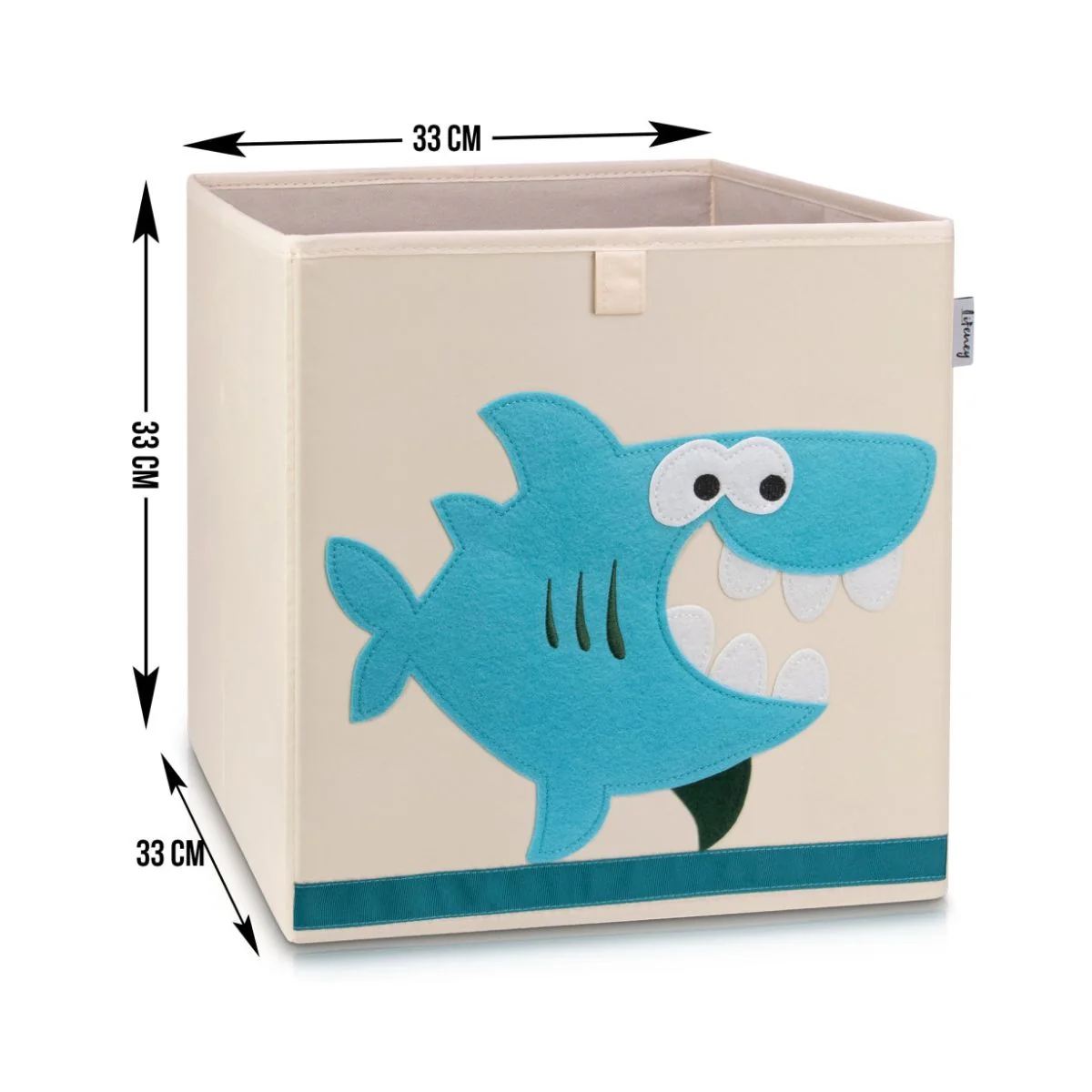 Boîte de rangement en tissu pour enfant "requin" sur fond clair, compatible Ikea Kallax Lifeney - Image 3
