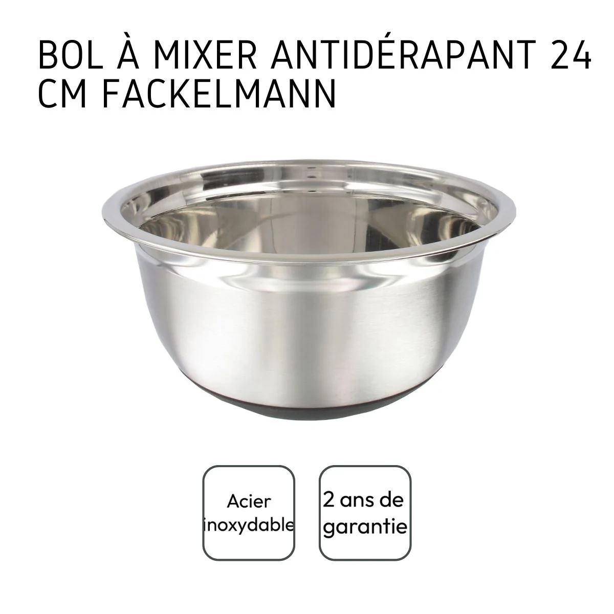Bol à mixer en inox 24 cm de diamètre Fackelmann Basic - Image 4