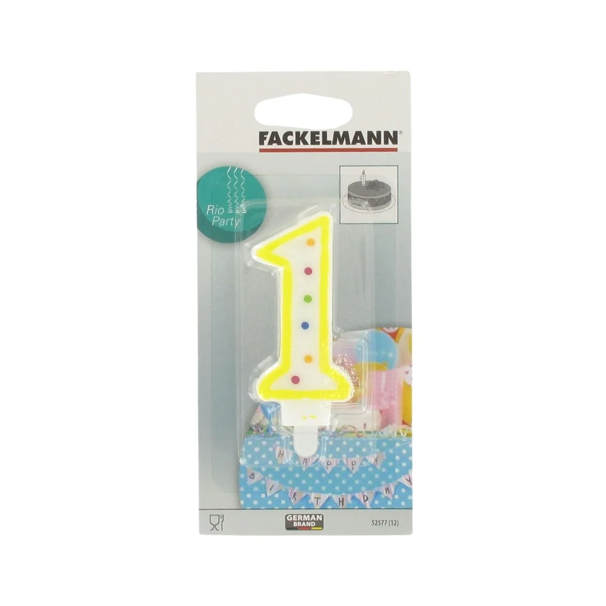 Bougie anniversaire chiffre 1 Fackelmann Rio Party - Image 2