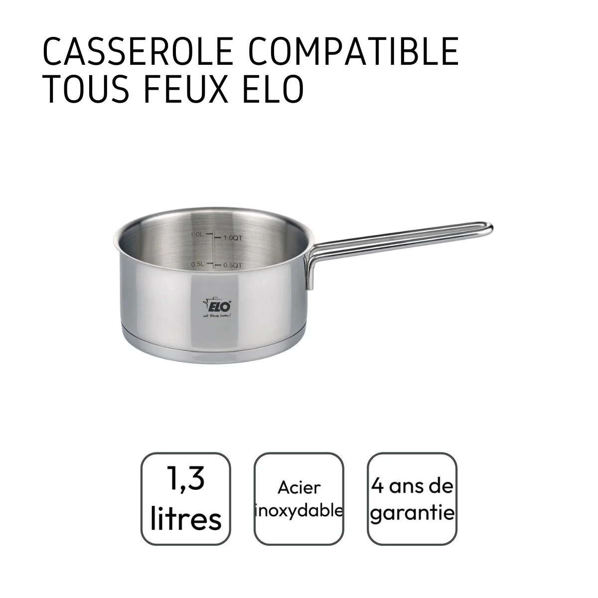 Casserole en inox 16 cm capacité 1,3 litres Elo Citrin - Image 4