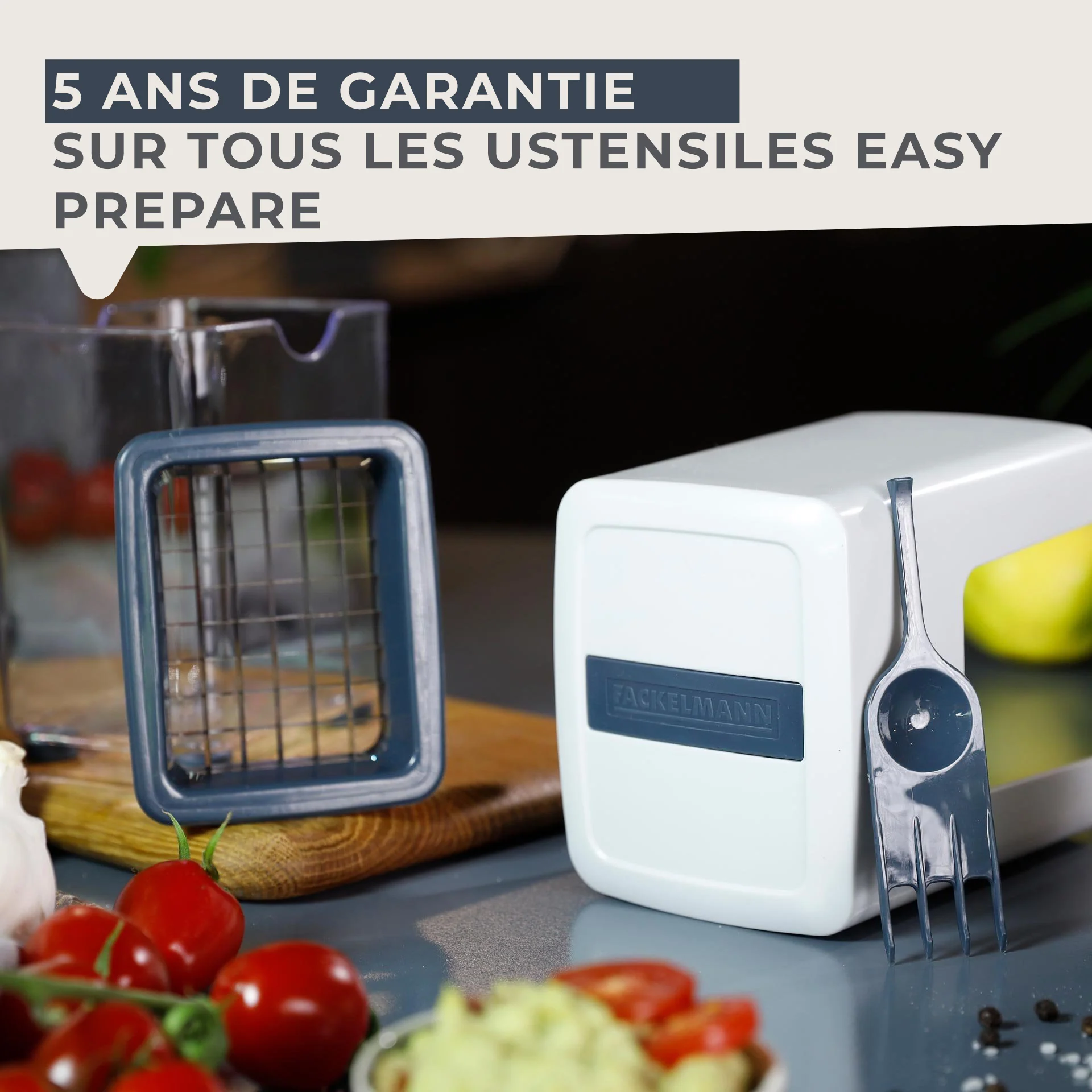 Coupe frites manuel avec récipient et brosse de nettoyage Fackelmann Easy Prepare - Image 7