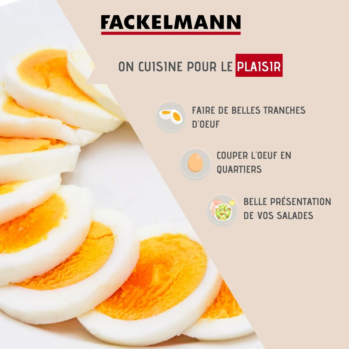 Coupe oeufs durs arrondi Fackelmann Basic - Image 2