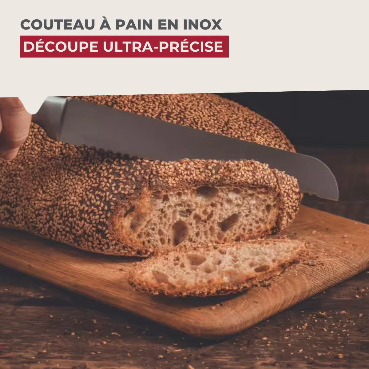 Couteau à pain en inox 33,5 cm en tout Nirosta - Image 4