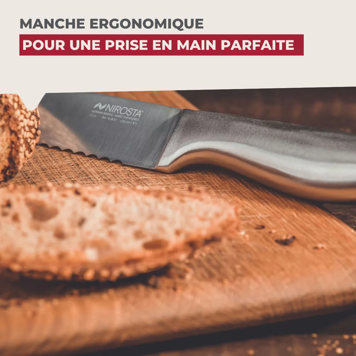 Couteau à pain en inox 33,5 cm en tout Nirosta - Image 6
