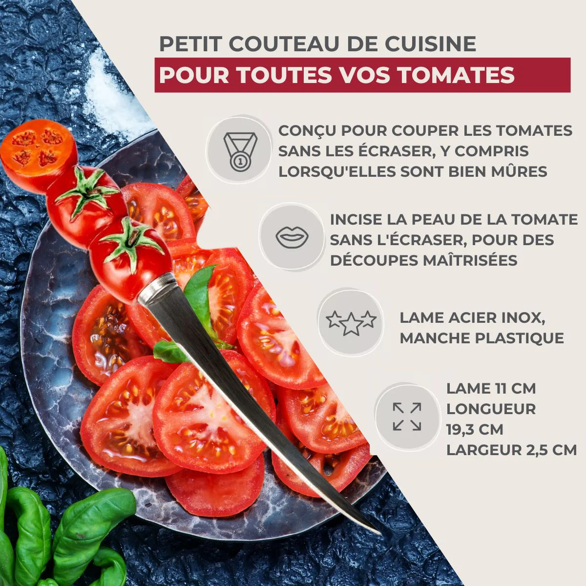 Couteau à tomates lame crantée 11 cm Fackelmann - Image 3