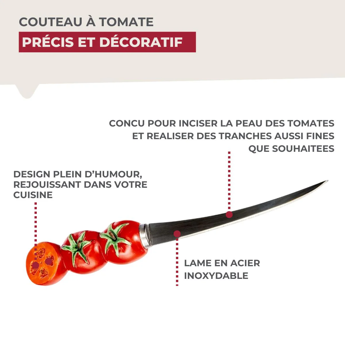 Couteau à tomates lame crantée 11 cm Fackelmann - Image 4
