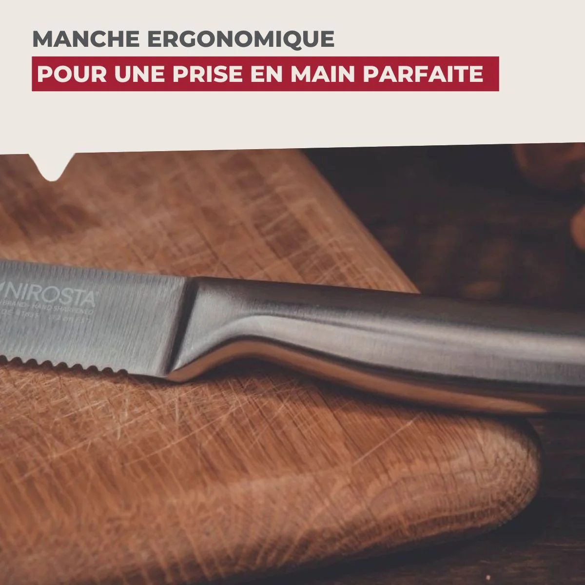 Couteau de cuisine professionnel 24 cm lame crantée Nirosta Star - Image 6