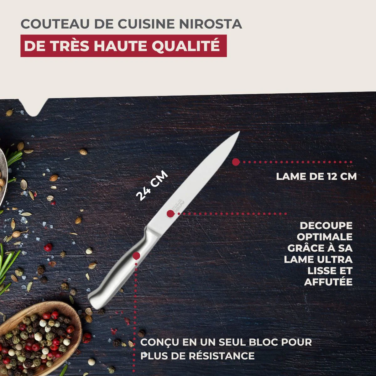 Couteau de cuisine Santoku lame de 18 cm Nirosta Star - Image 3