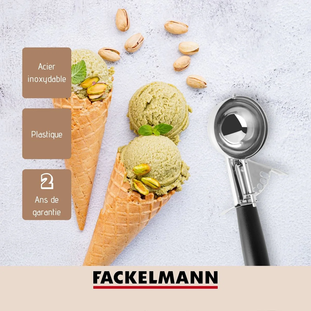 Cuillère à glace avec fonction éjection 21 cm Fackelmann Basic - Image 4