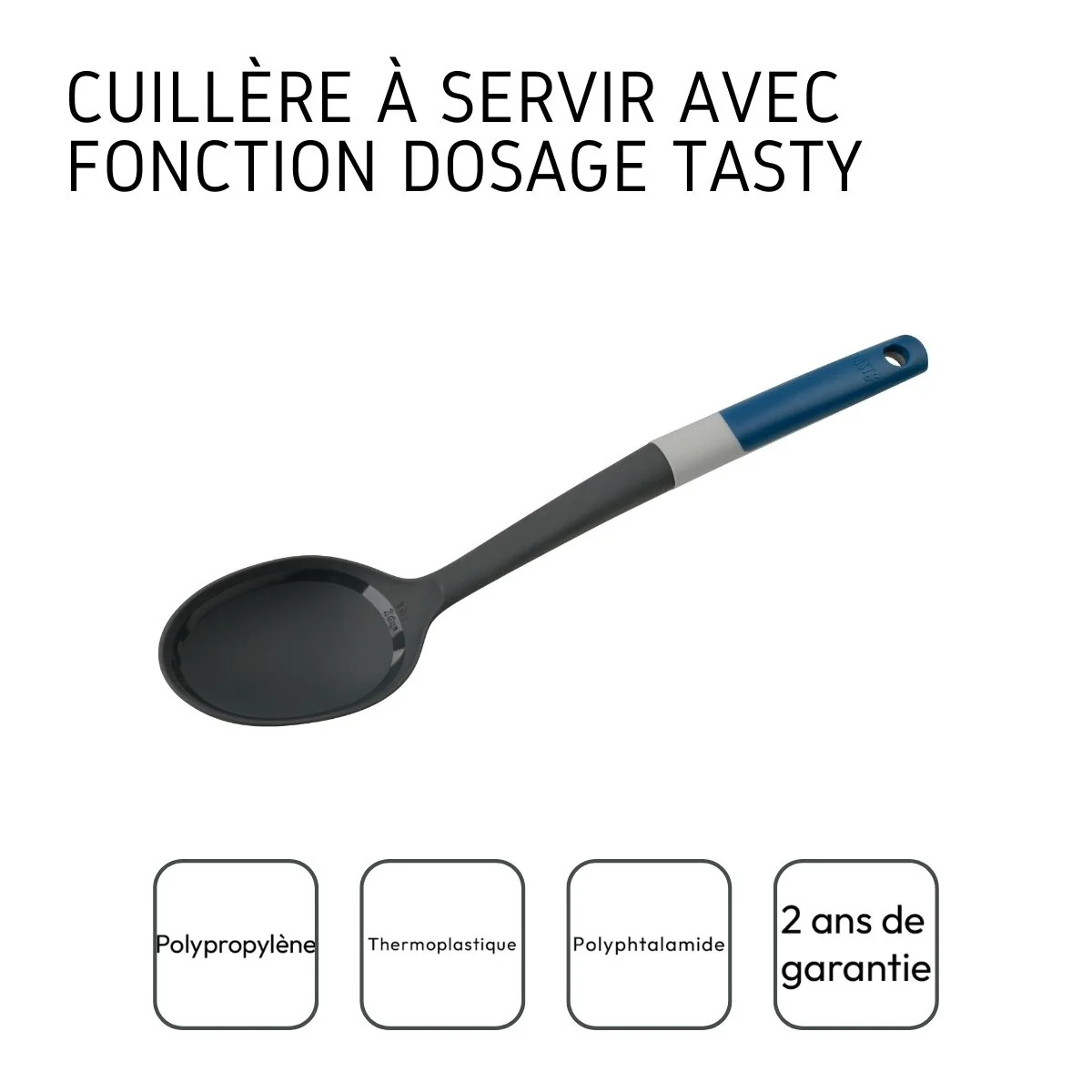 Cuillère doseuse manche bleu foncé 34 cm Tasty Core - Image 4