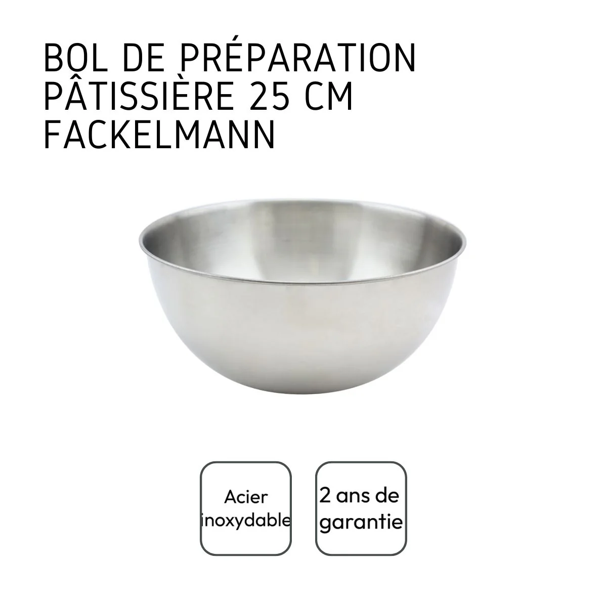Bol à mixer en inox de 25 cm de diamètre Fackelmann Basic - Image 4