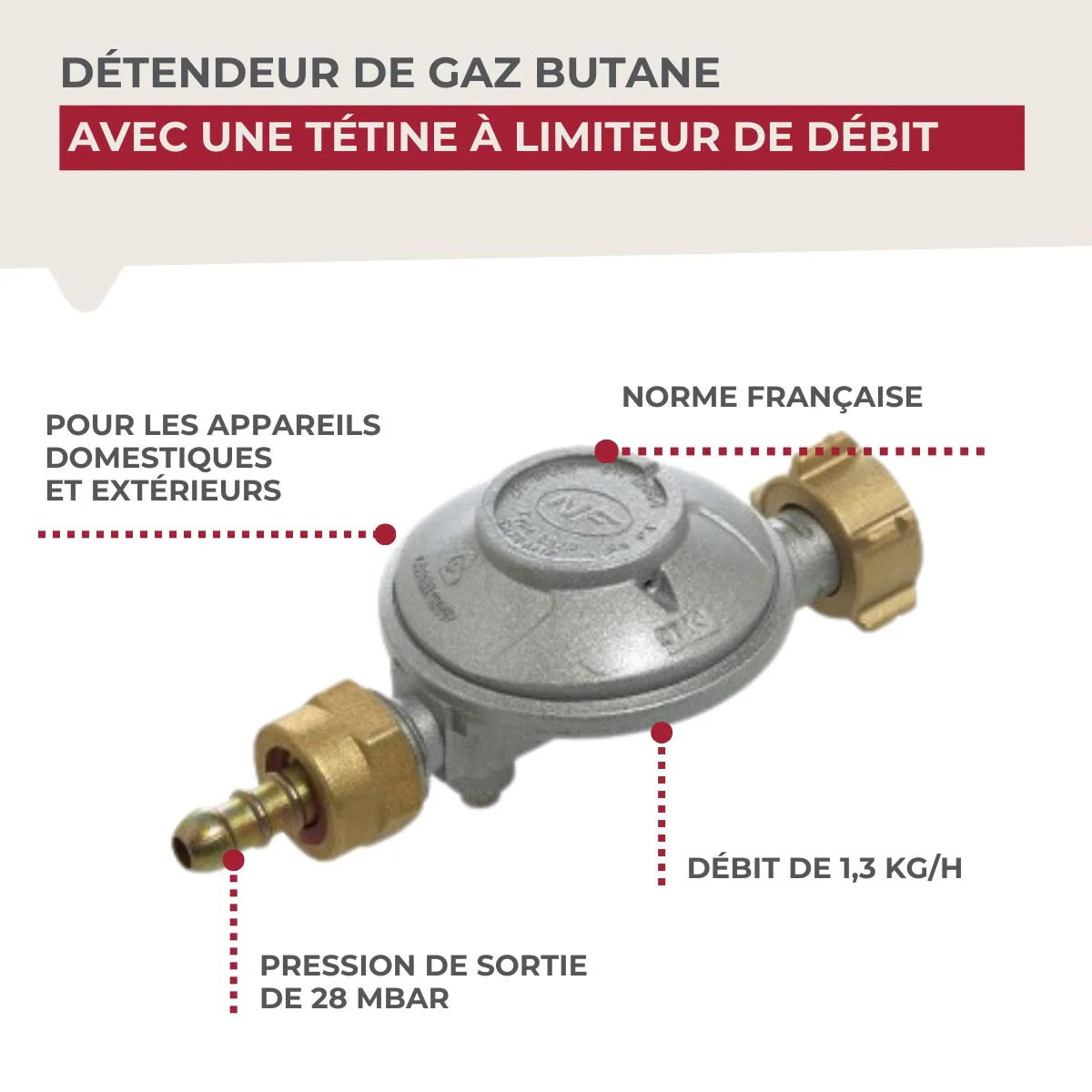 Détendeur butane avec limitateur de débit Fackelmann - Image 6
