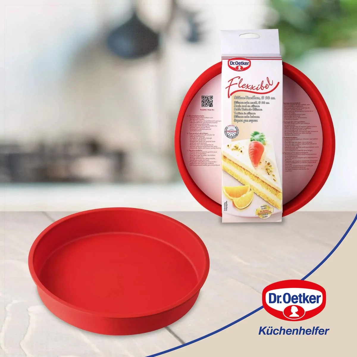 Deux moules à manqué en silicone de 26 cm Dr. Oetker Flexxibel Love - Image 4