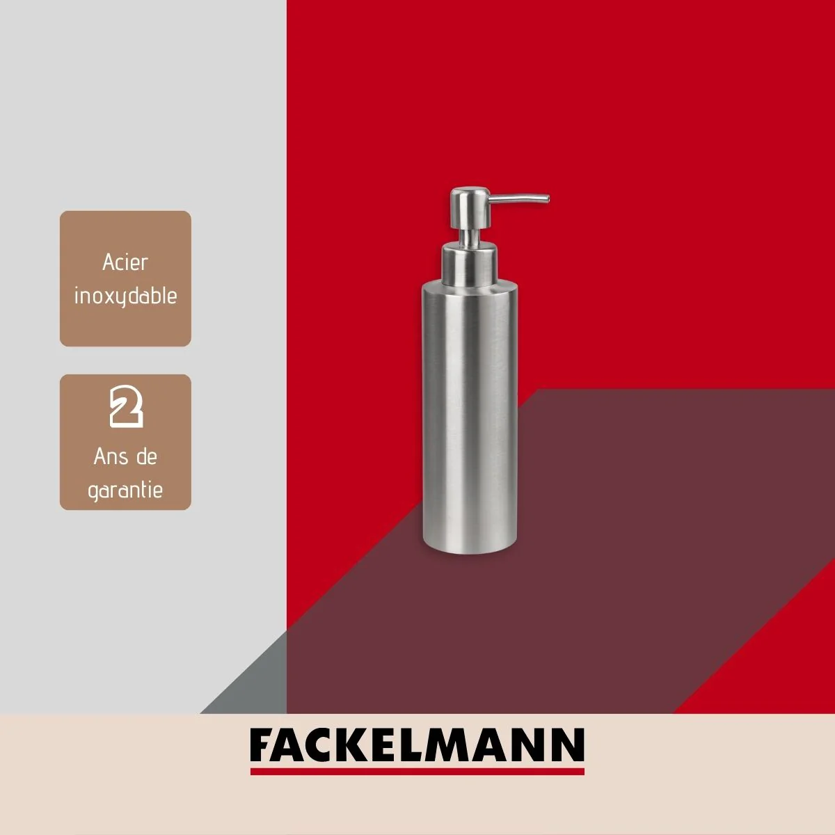 Distributeur de savon moderne gris 20,5 cm Fackelmann Tecno - Image 4