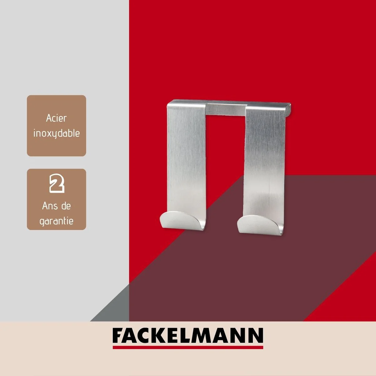 Crochet double pour porte Fackelmann Tecno - Image 4