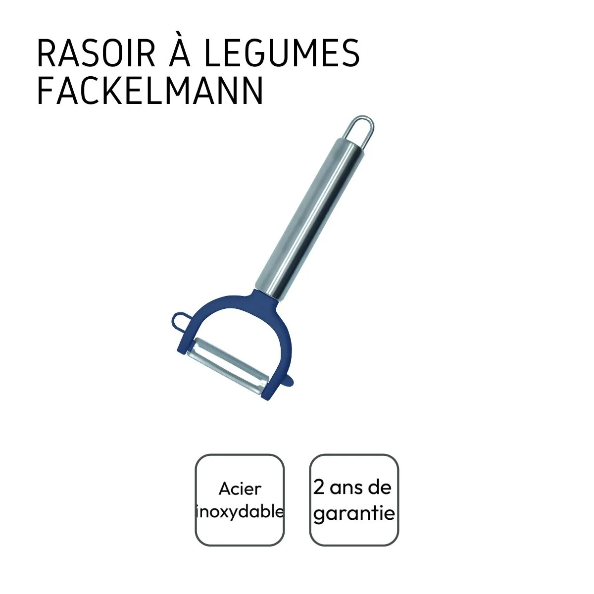 Duo Eplucheur à légumes pendule 19 cm et rasoir à légumes inox et plastique 17 cm Fackelmann - Image 5