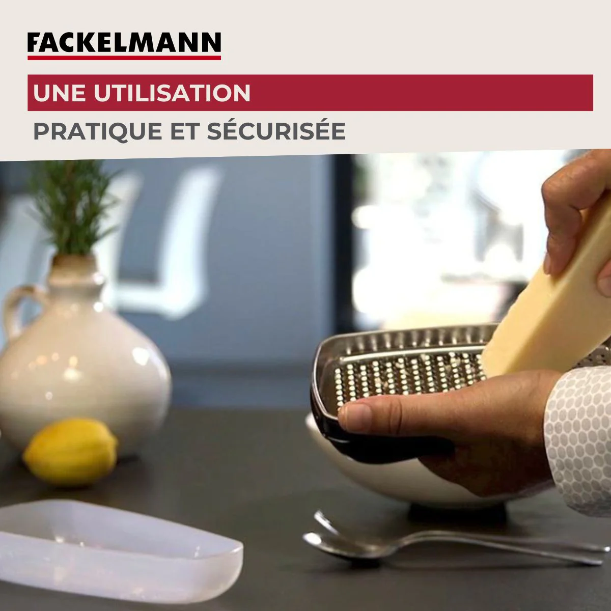 Duo Râpe à zeste longue à gros grain avec couvercle de protection 42 cm et Râpe à parmesan et sa boîte de rangement 19 cm FM Professional Gourmet - Image 4