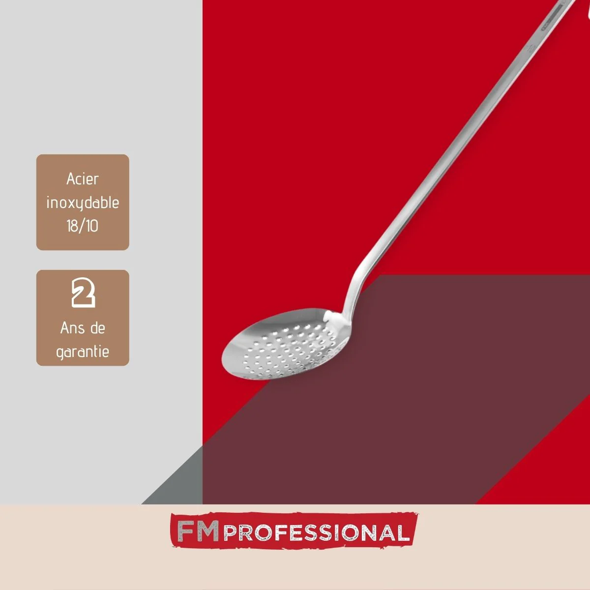 Ecumoire de cuisine inox 39,4 cm FM Professional Divers - Image 4