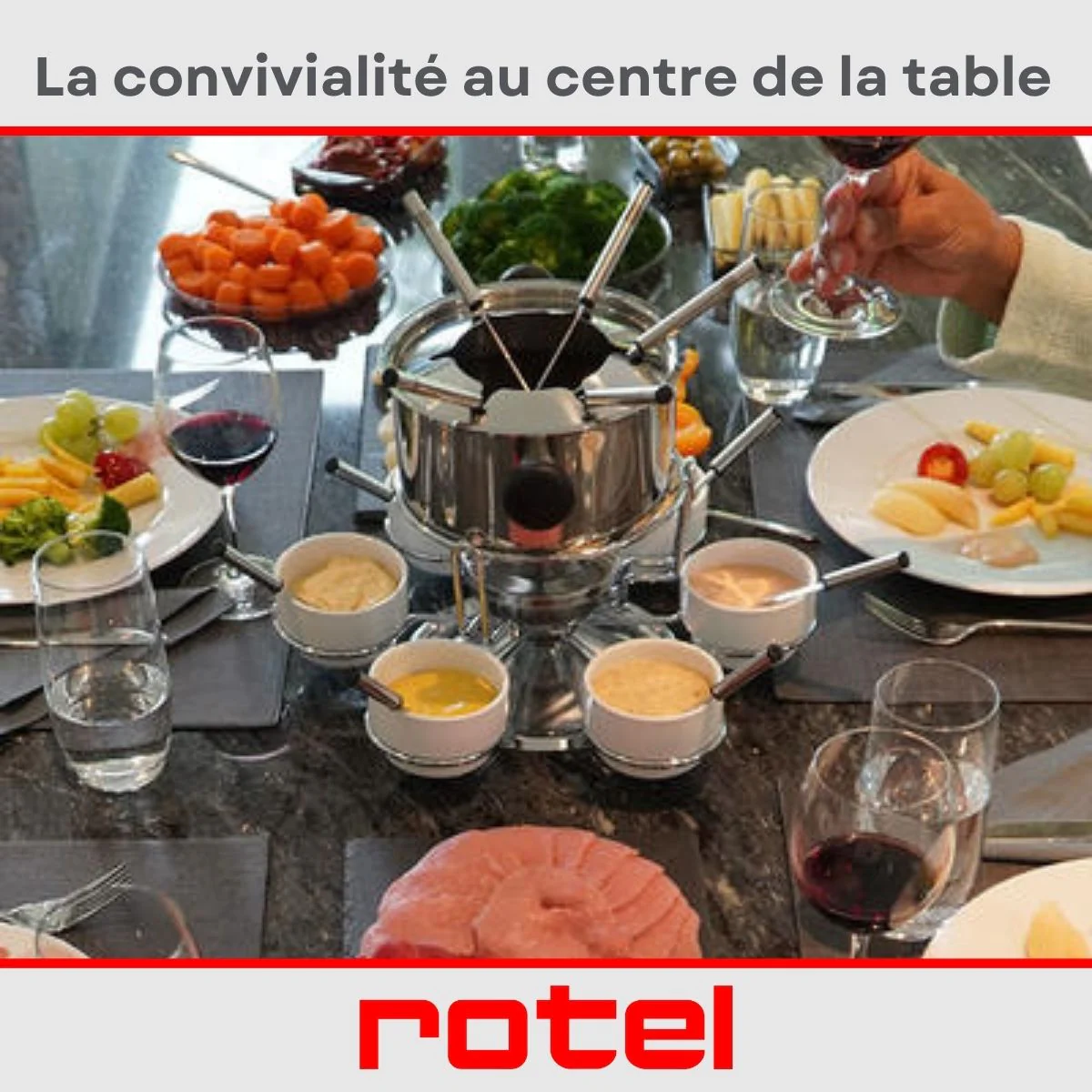 Ensemble à fondue bourguignonne pour 6 personnes, diamètre 17 cm Rotel Swiss Tradition - Image 2