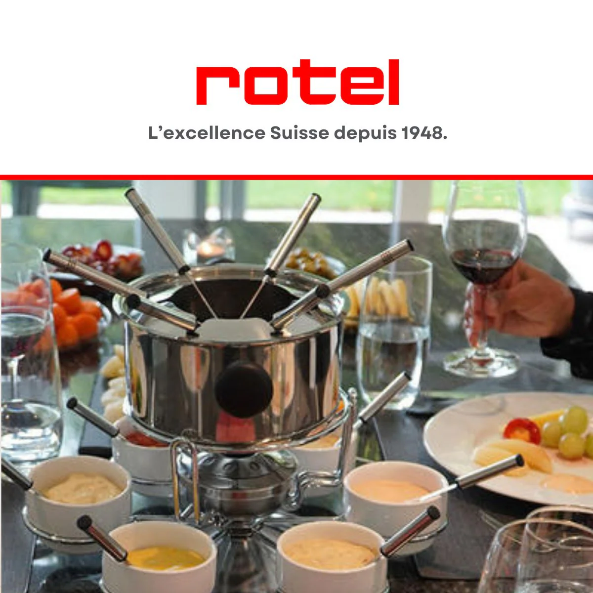 Ensemble à fondue bourguignonne pour 6 personnes, diamètre 17 cm Rotel Swiss Tradition - Image 6