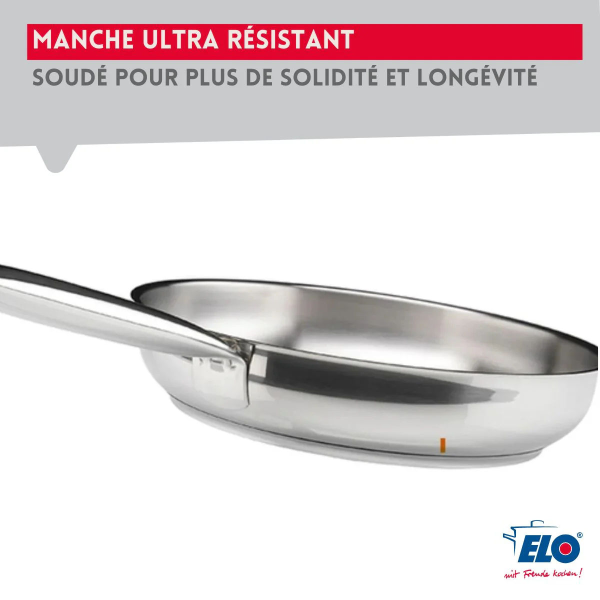 Ensemble de 1 Poêle de cuisson 32 cm et 3 faitouts 12, 14 et 16 cm Elo Profi Brillant - Image 7