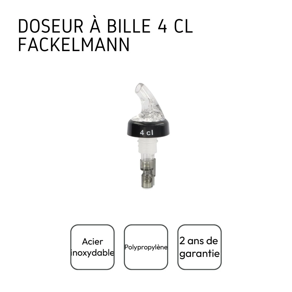 Ensemble de 2 Becs verseurs doseur à alcool à bille 4 cl Fackelmann - Image 4