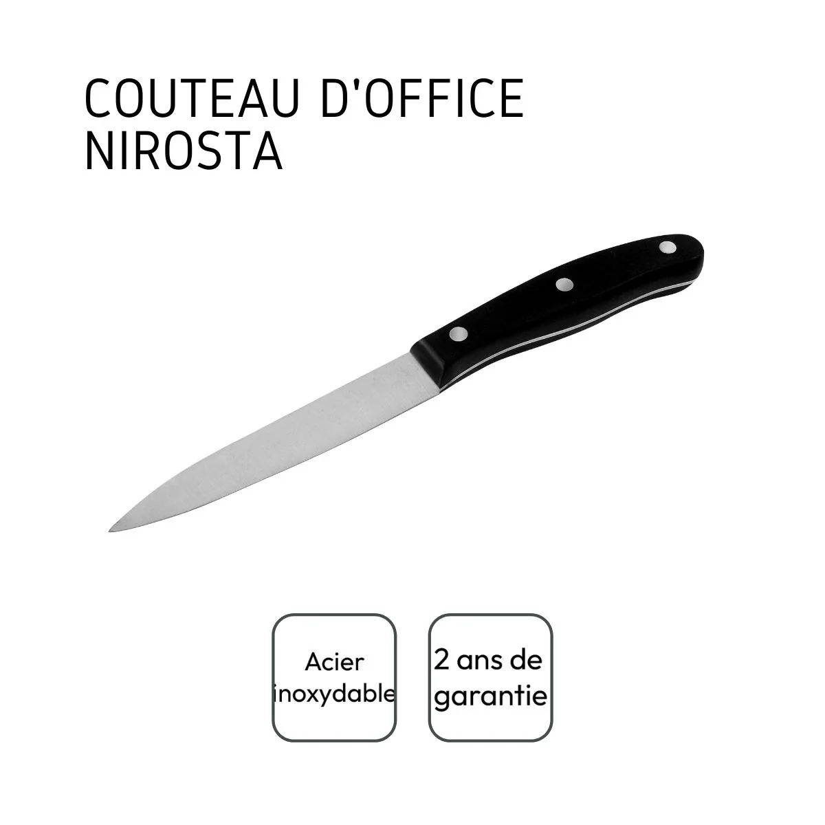 Set de 2 couteaux d'office 22 cm en inox Nirosta Fit - Image 4