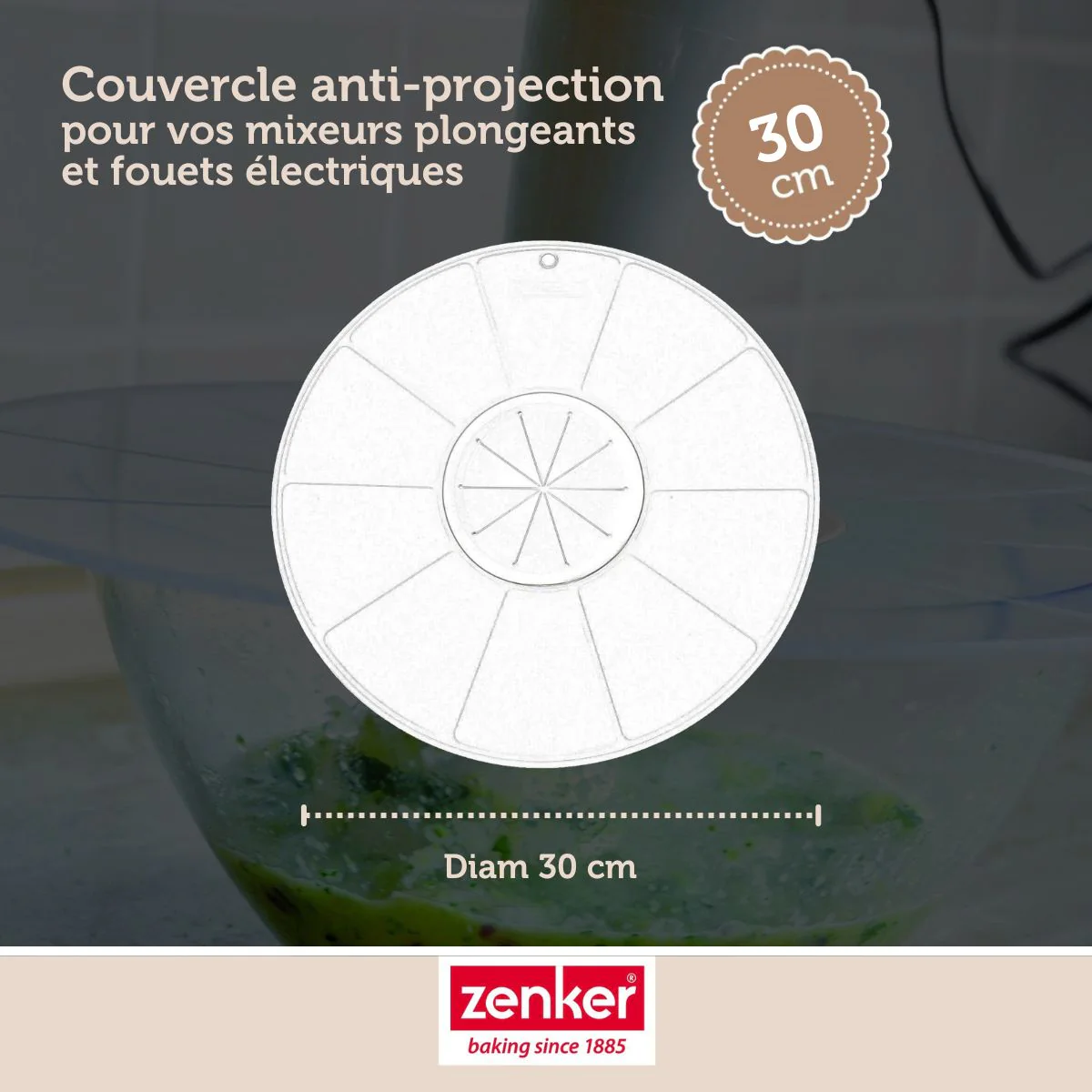 Set de 2 couvercles 30/30 cm en plastique avec 2 ustensiles Zenker Smart Pastry - Image 3
