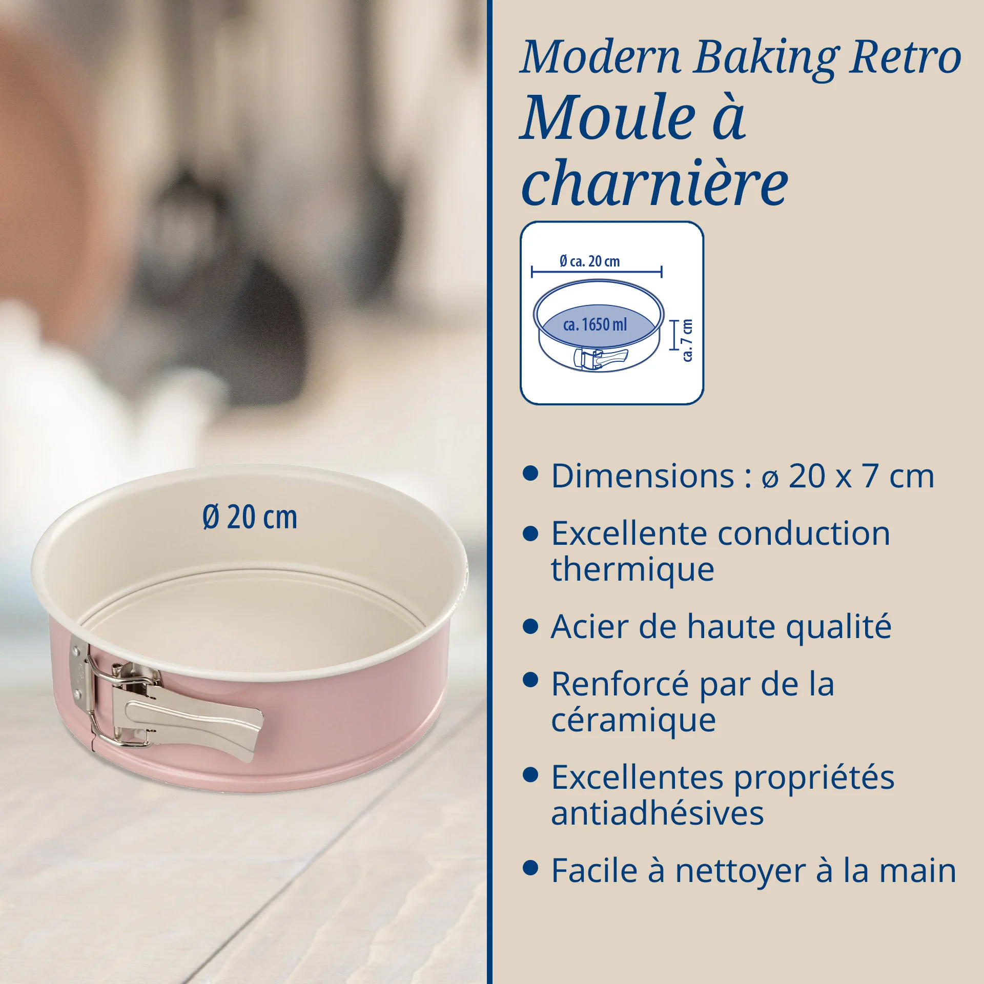 Lot de 2 moules à manqué à charnière 20/20 cm en acier Dr Oetker Dr. Oetker Rétro - Image 3