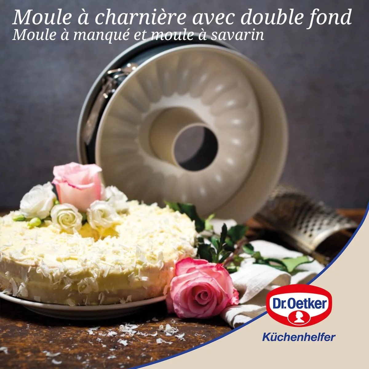 Lot de 2 moules à manqué 26/26 cm en acier et céramique Dr oetker Back-trend - Image 2