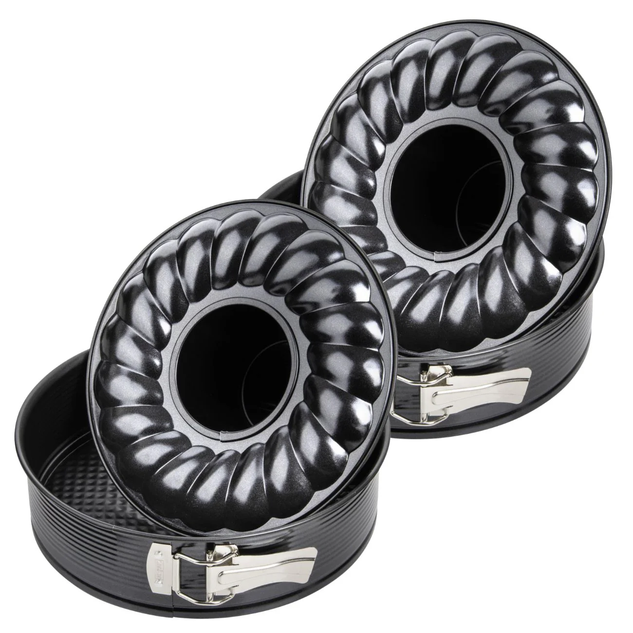 Lot de 2 moules à gâteaux 26/26 cm en acier Black metallic Black mettallic Zenker  Black mettallic
