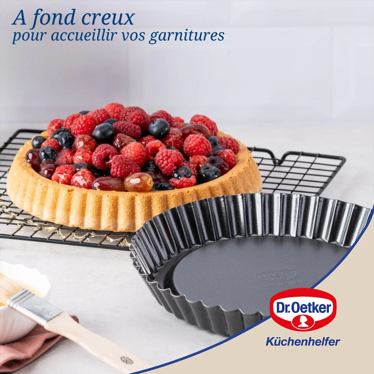 Ensemble de 2 Moules à tarte renversée 22 cm Dr.Oetker Tradition - Image 4