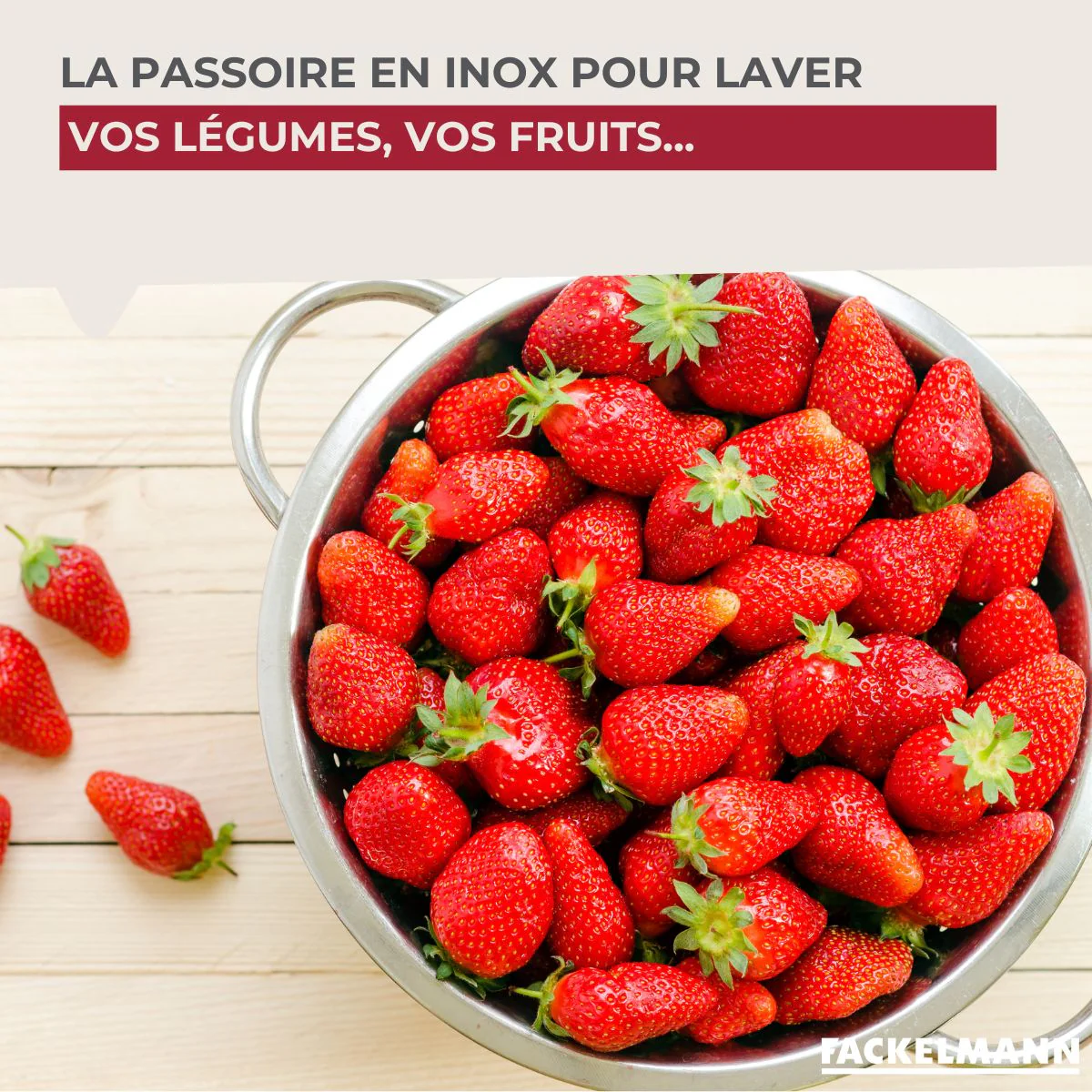Ensemble de 2 Passoires inox 24 cm avec anses Fackelmann - Image 5