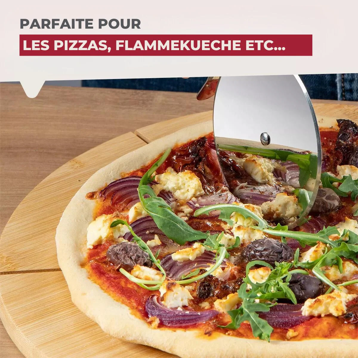 Set de 2 planches à pizza en bois Fackelmann Boisselerie - Image 2